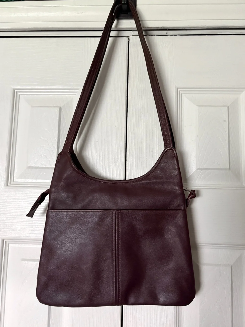 Vintage Tivoli Brown Leather Shoulder Bag Slouchy Hobo Style Purse